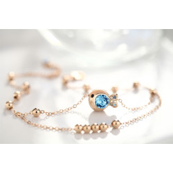 Monemel  Blue Swarovski® Crystals Fish Bangle